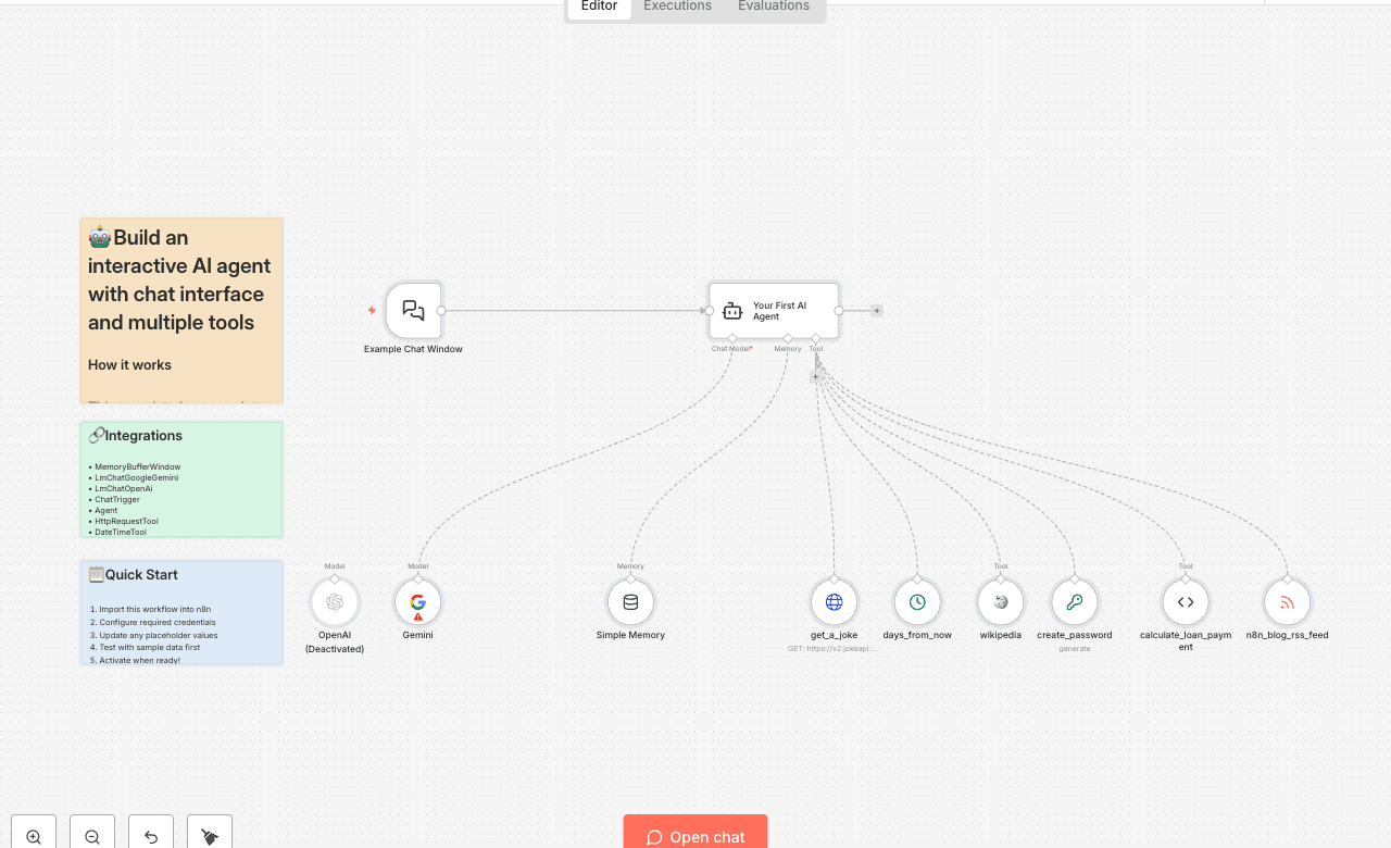 🤖 Build an interactive AI agent with chat interface and multiple tools