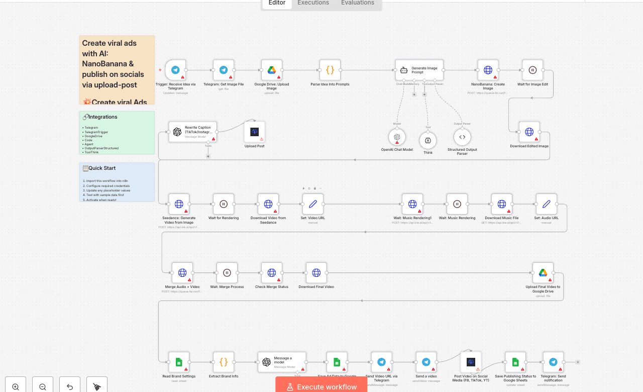 Create viral ads with AI: NanoBanana & publish on socials via upload-post
