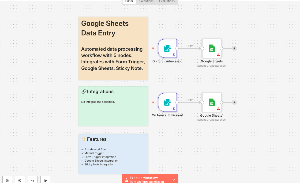 Google Sheets Data Entry