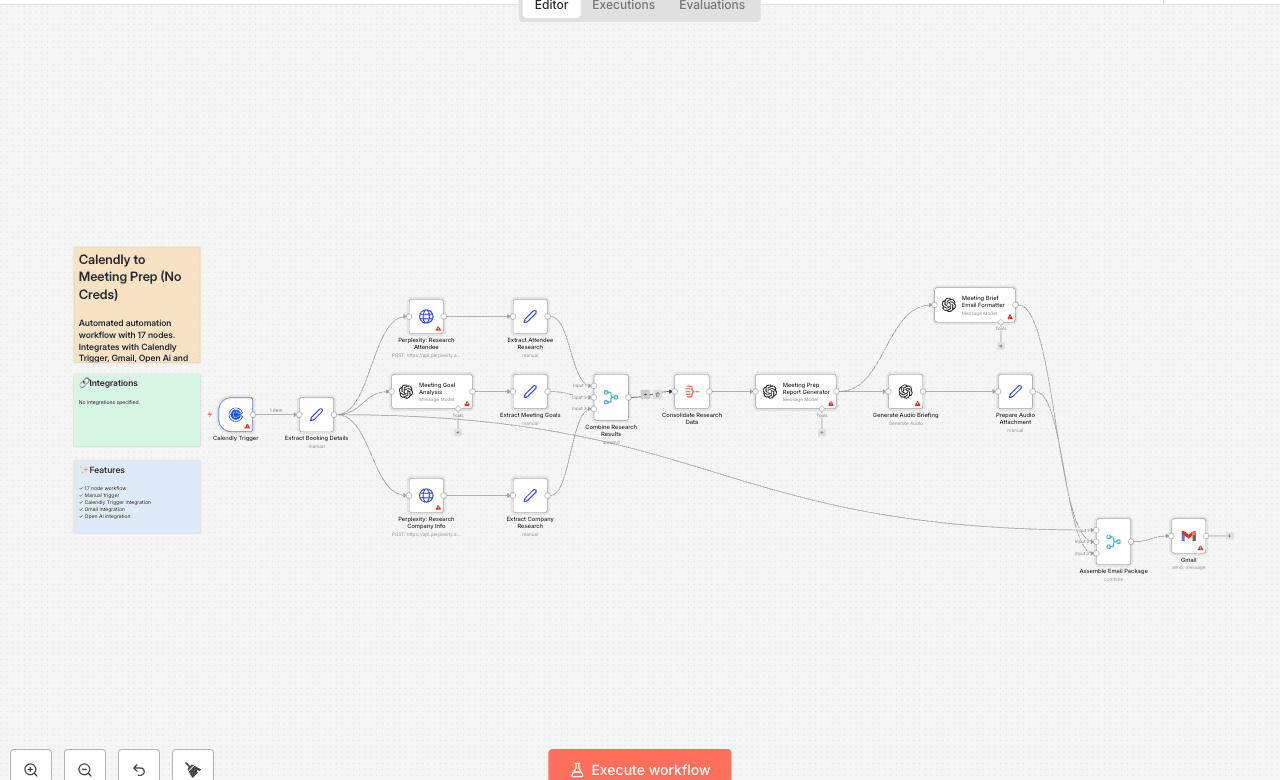 Calendly to Meeting Prep (No Creds)