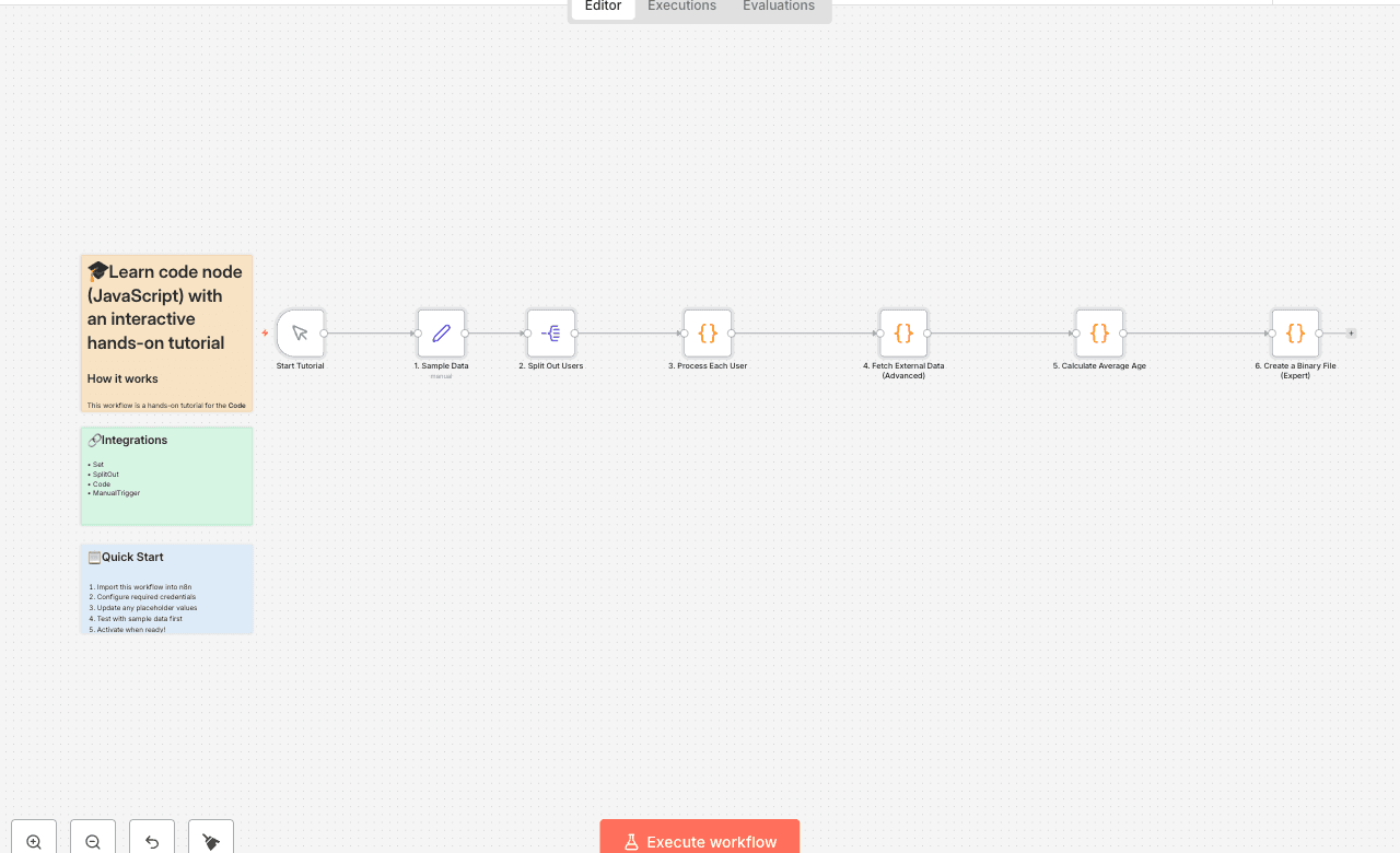🎓 Learn code node (JavaScript) with an interactive hands-on tutorial