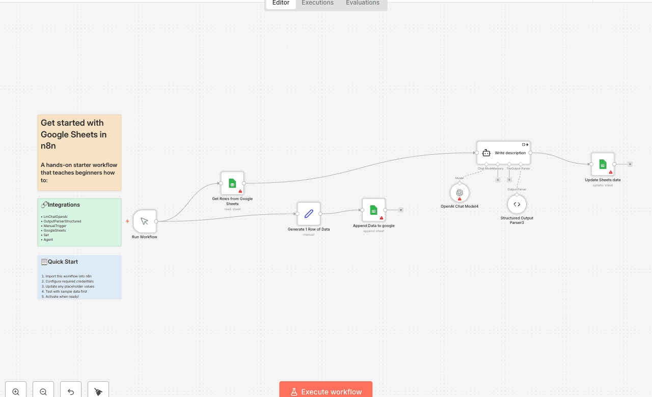 Get started with Google Sheets in n8n