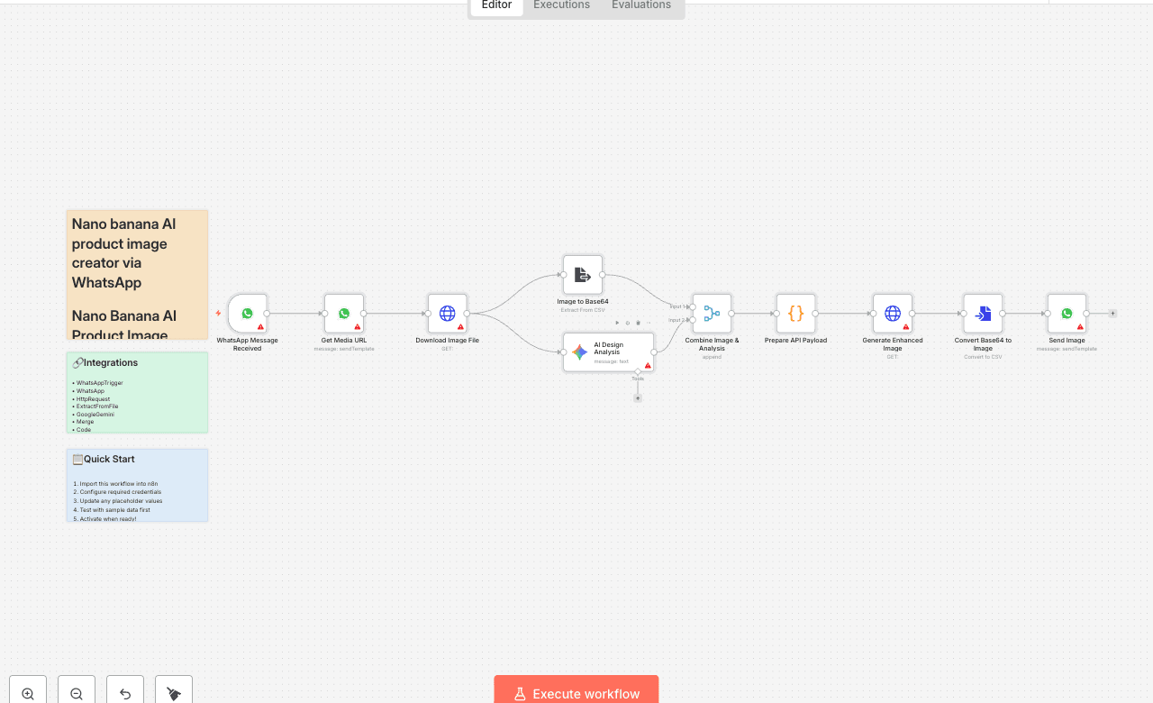 Nano banana AI product image creator via WhatsApp