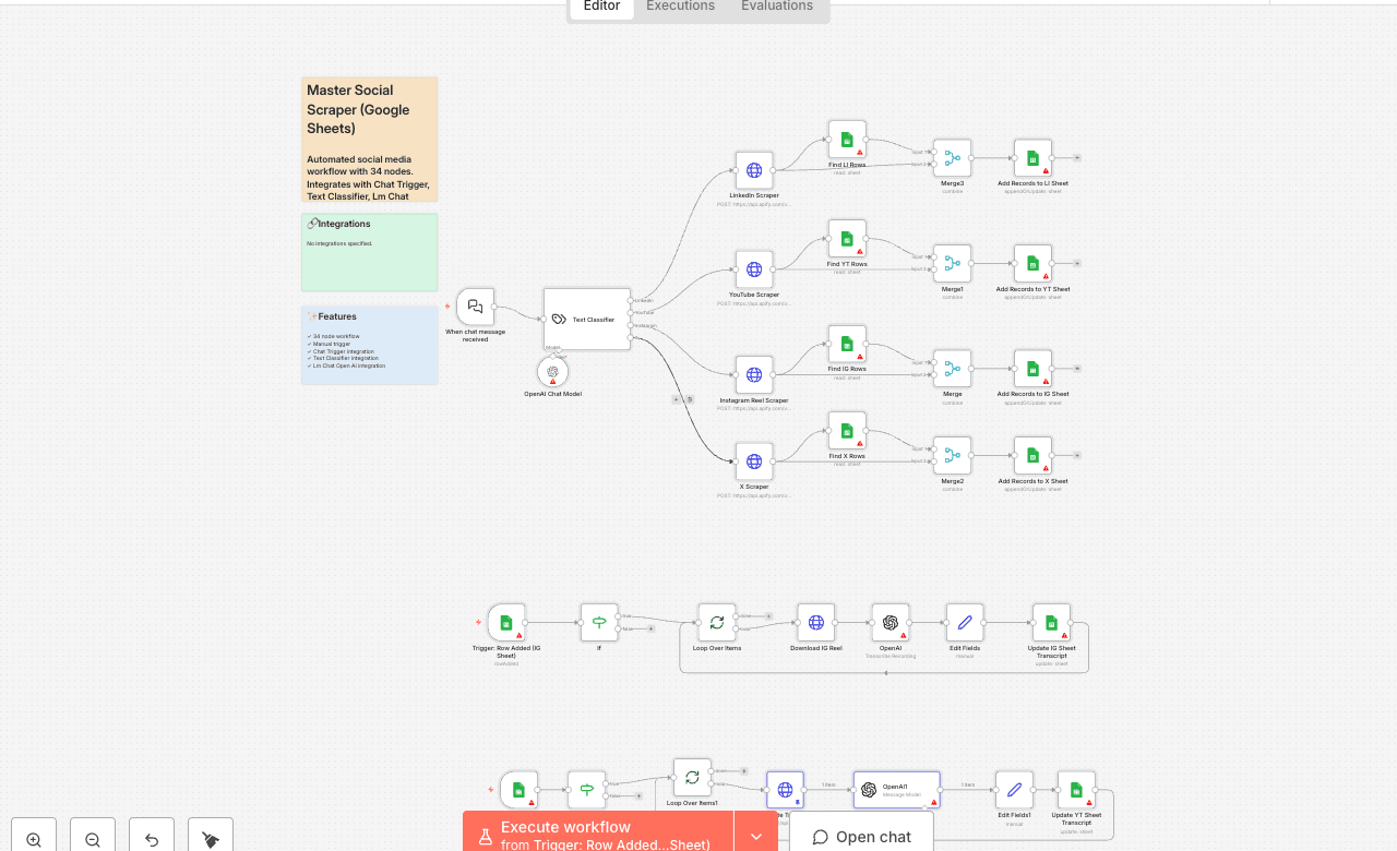 Master Social Scraper (Google Sheets)